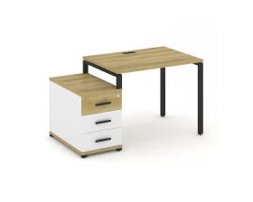 Стол письменный с 1 опорной тумбой CN.SP-301 W 980/1346x720x750 Concept images