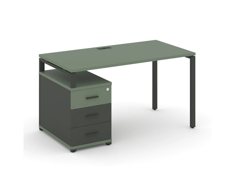 Стол письменный с 1 опорной тумбой CN.SP-301 W 980/1346x720x750 Concept