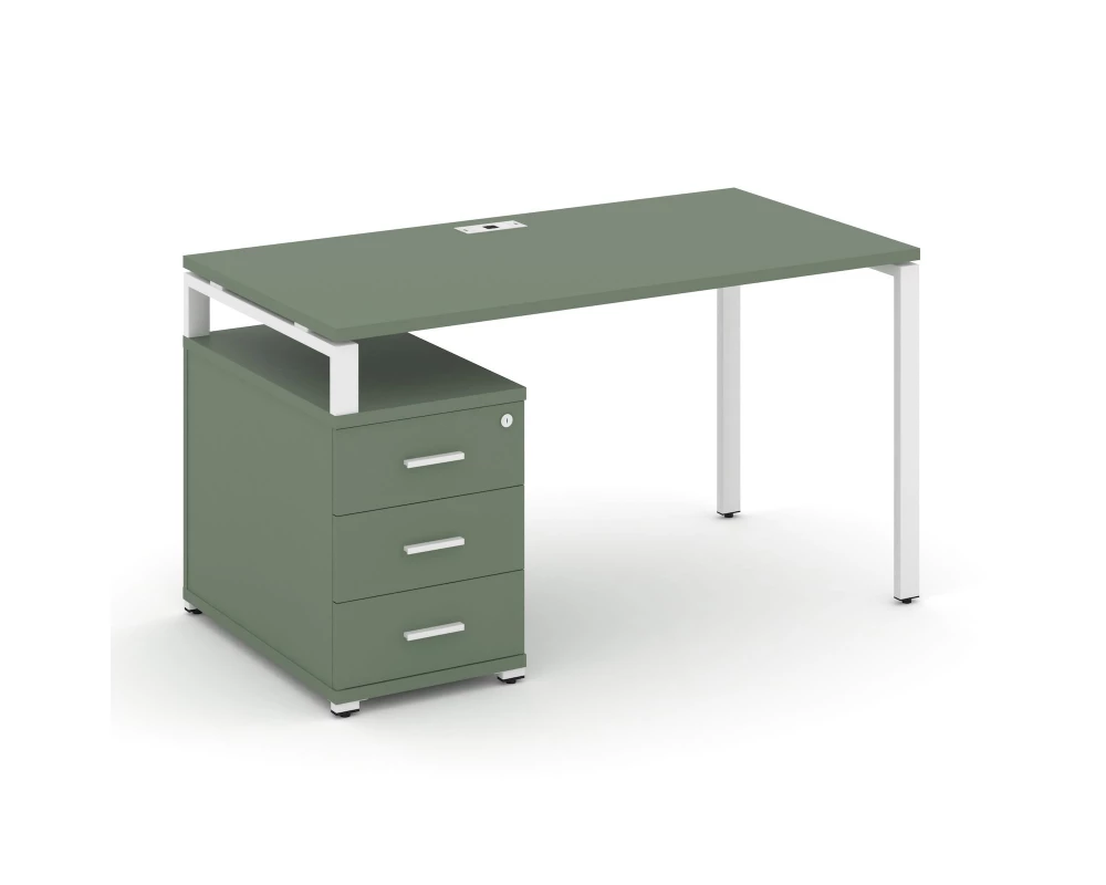 Стол письменный с 1 опорной тумбой CN.SP-304 W 1580/1946x720x750 Concept