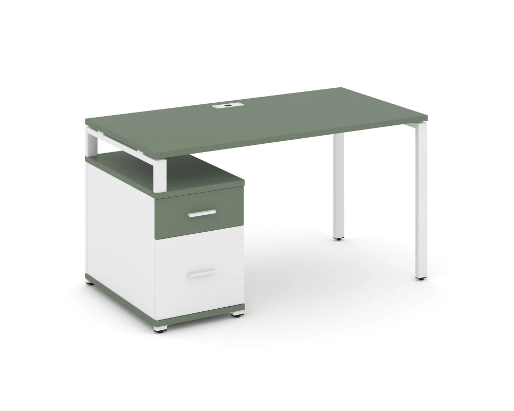 Стол письменный с 1 опорной тумбой CN.SP-306 W 1180/1546x720x750 Concept