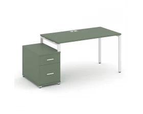 Стол письменный с 1 опорной тумбой CN.SP-306 W 1180/1546x720x750 Concept images