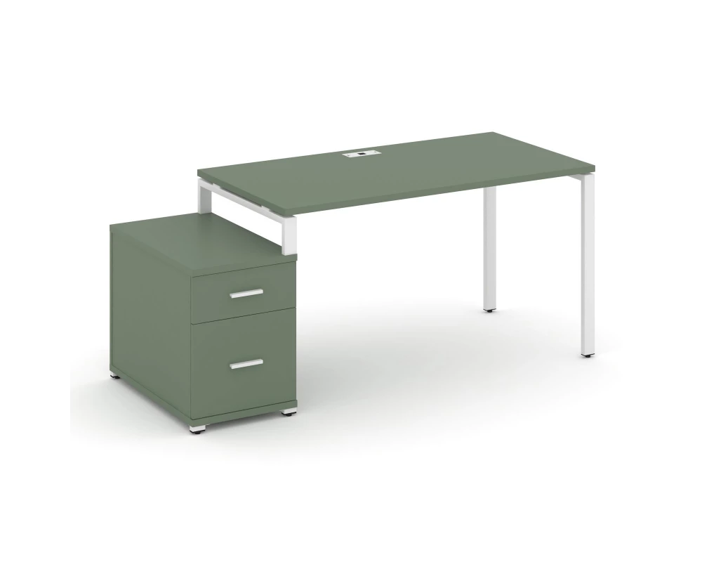 Стол письменный с 1 опорной тумбой CN.SP-307 W 1380/1746x720x750 Concept