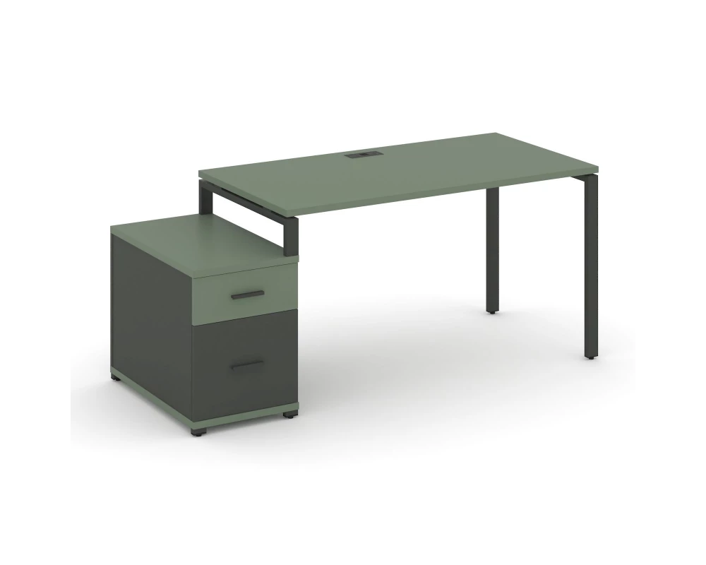 Стол письменный с 1 опорной тумбой CN.SP-307 W 1380/1746x720x750 Concept