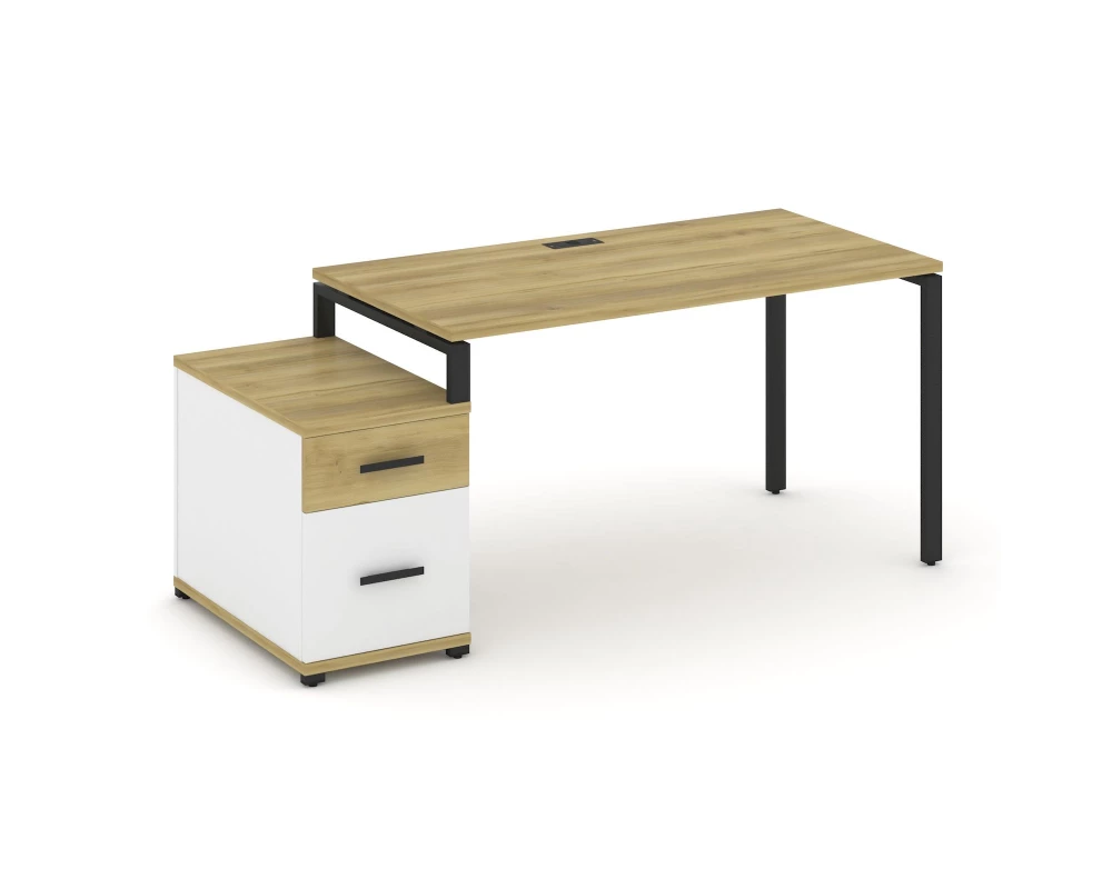 Стол письменный с 1 опорной тумбой CN.SP-307 W 1380/1746x720x750 Concept