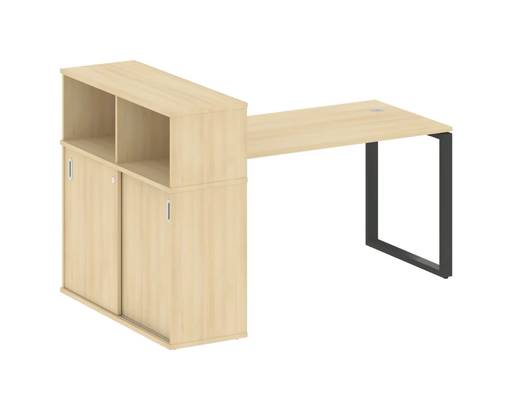 Стол письменный на О-образном м/к с опорным шкафом-купе 181x112x109,8 Metal System