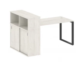 Стол письменный на О-образном м/к с опорным шкафом-купе 181x112x109,8 Metal System images