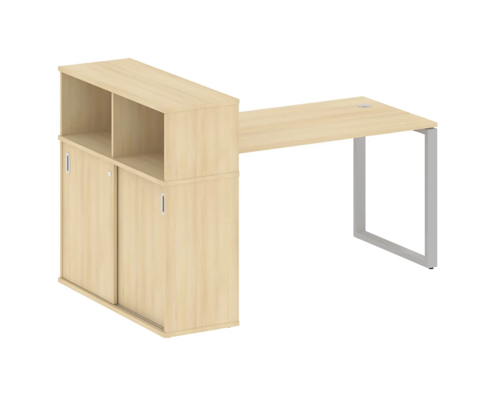 Стол письменный на О-образном м/к с опорным шкафом-купе 181x112x109,8 Metal System
