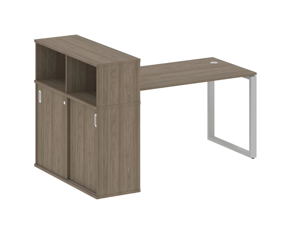Стол письменный на О-образном м/к с опорным шкафом-купе 181x112x109,8 Metal System