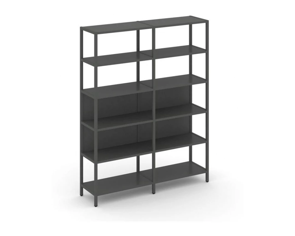 Двухсекционный стеллаж пятиярусный 1590х400х1980 Shelf System