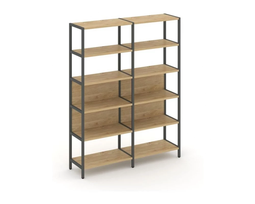 Двухсекционный стеллаж пятиярусный 1590х400х1980 Shelf System